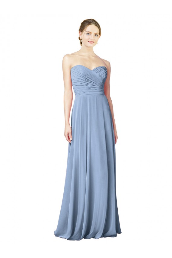 Draped Strapless Sweetheart Full Length Chiffon Bridesmaid Dress Perth