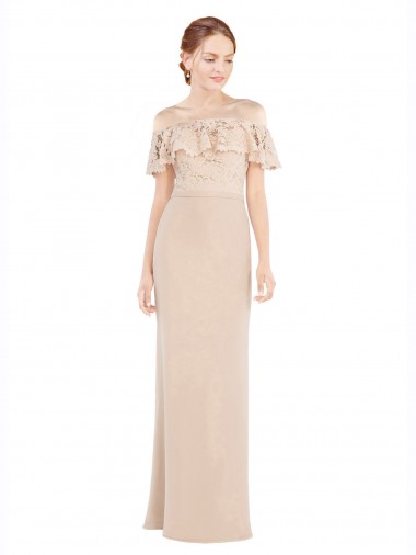 Shop Off the Shoulder Sleeves Sheath Chiffon Bridesmaid Dress / Prom Dress Perth
