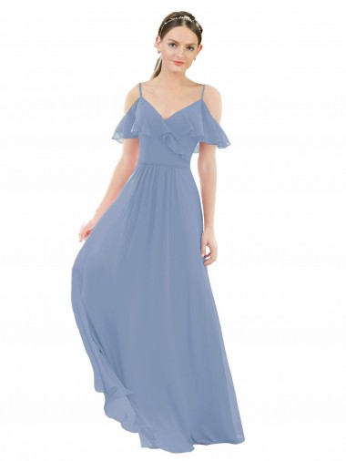 Shop Pleated One Shoulder A-Line Chiffon Bridesmaid Dress Perth