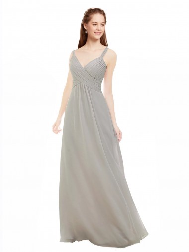 Shop Chiffon Bridesmaid Dress with Ruched Draped Bodice Perth