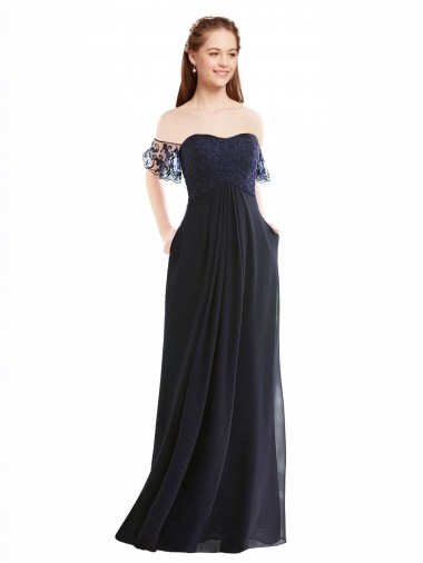 Shop Boho Bridesmaid Dress with Beaded Embroidered Bodice and Flutter Cap Sleeves Perth