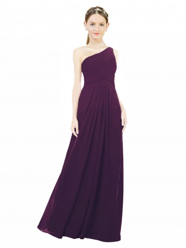 Shop One Shoulder Chiffon Bridesmaid Dress with Draped Bodice Perth