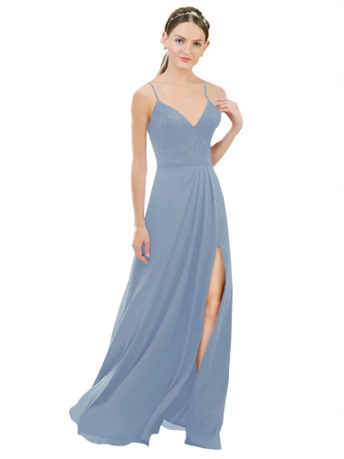 Shop Sexy Chiffon Bridesmaid Dress with V-Neck Lace Bodice Perth