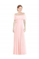 Off the Shoulder Long Bridesmaid Dress With Ruffle Overlay