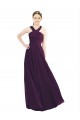 Draped Long Chiffon Bridesmaid Dress with Unique Crossed Neckline Perth