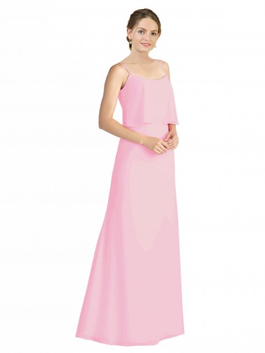 Shop Spaghetti Straps A-Line Chiffon Bridesmaid Dress Low Back Perth
