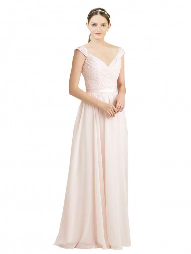 Shop Sweetheart A-Line Chiffon Bridesmaid Dress with Ruched Lace Bodice Perth