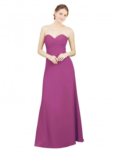 Shop Sweetheart Neckline Pleated Chiffon Bridesmaid Dress with Low Back Perth