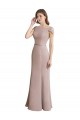 Capped Sleeves Embroidered with Applique Lace Mermaid Chiffon Bridesmaid Dress