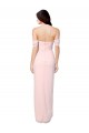 High Low Off the Shoulder Strapless Ruched Chiffon Bridesmaid Dress