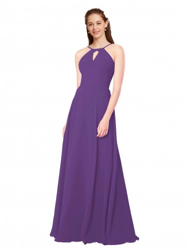 Shop High Halter Chiffon Bridesmaid Dress with Keyhole Perth