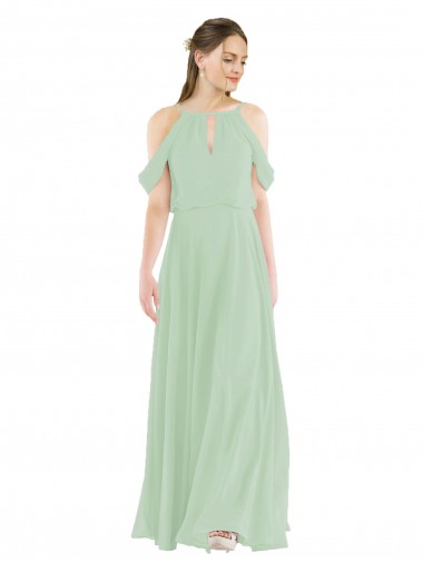 Shop Off-the-Shoulder Long Chiffon Beachy Bridesmaid Dress Perth