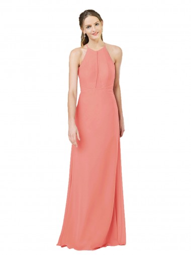 Shop Modern Long Chiffon Bridesmaid Dress with Keyhole Back Perth