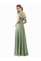 Chiffon Bridesmaids Dress with Ruffles Flutter Sleeves Perth
