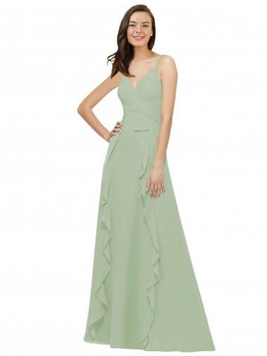 Shop Chiffon Bridesmaid Dress with Ruffles and Draping Perth