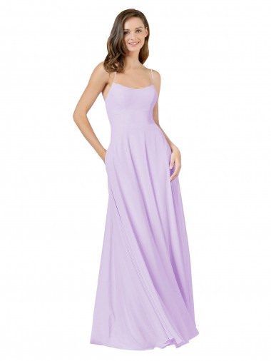 Shop Simple Chiffon Bridesmaid Dress with Pocket Perth