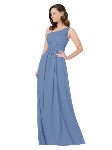 Shop Pleated One Shoulder Chiffon Bridesmaid Dress Perth