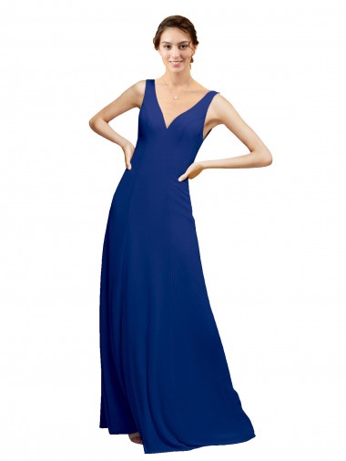 Shop V-Neck Sheath Chiffon Bridesmaid Dress with V-Back Perth