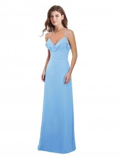 Shop Slim Chiffon Bridesmaid Dress with Ruffled Sweetheart Neckline Perth