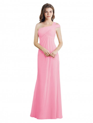Shop Single Shoulder Chiffon Bridesmaid Dress with Draped Bodice Perth