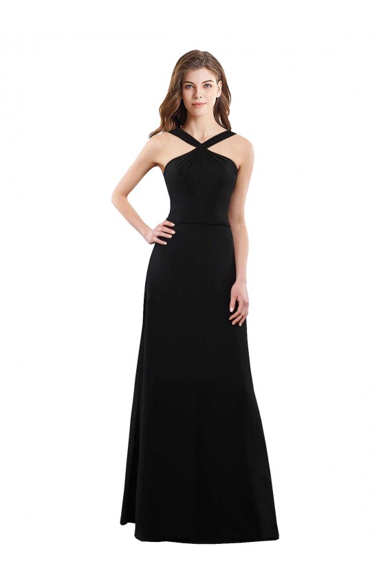 Chiffon A-Line Bridesmaid Dress with Criss Cross Halter Top Perth