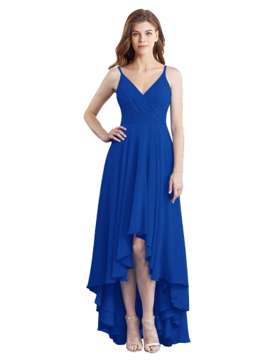 Shop Draped High Low Chiffon Bridesmaid Dress with Cross Over Bodice Perth