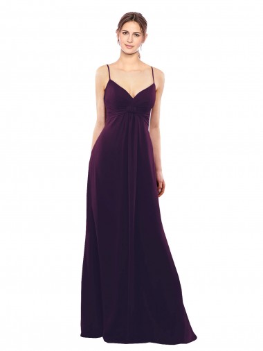 Shop Floor Length A-Line Chiffon Bridesmaid Dress with Criss Cross Back Perth