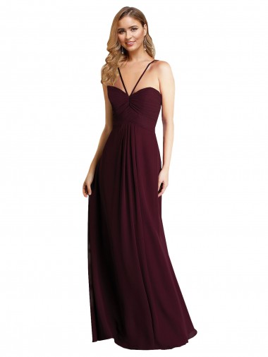 Shop Long Chiffon Bridesmaid Dress with Sweetheart Neckline Perth