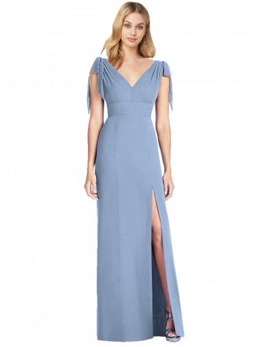 Shop Bow-Shoulder Sleeveless Deep V-Back Mermaid Bridesmaid Dress Perth