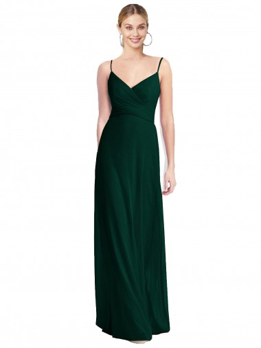 Shop Wide V-Neck Long Spaghetti Strap Chiffon Bridesmaid Dress Perth