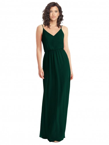 Shop V-Neck Blouson Bodice Chiffon Maxi Bridesmaid Dress Perth