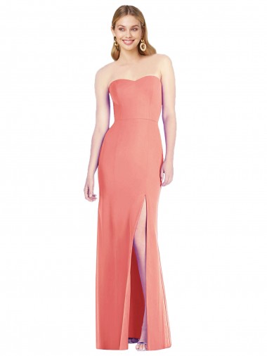 Shop Strapless Chiffon Trumpet Bridesmaid Dress with Front Slit Perth