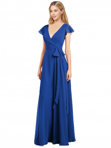 Shop Flutter Sleeves Faux Wrap Chiffon Bridesmaid Dress Perth