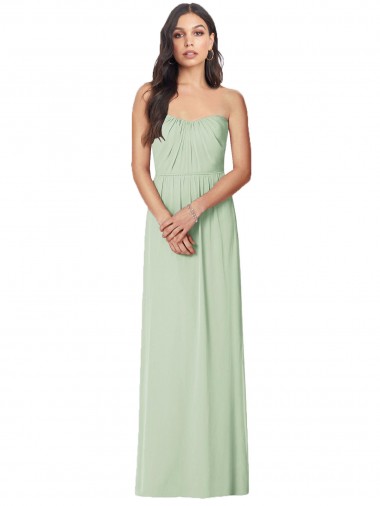 Shop Strapless Sweetheart All-Over Shirring Chiffon Bridesmaid Dress Perth