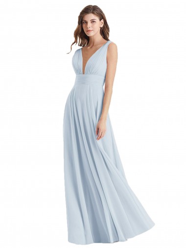 Shop Plunge Deep V-Neckline Low Back Chiffon Bridesmaid Ress Perth