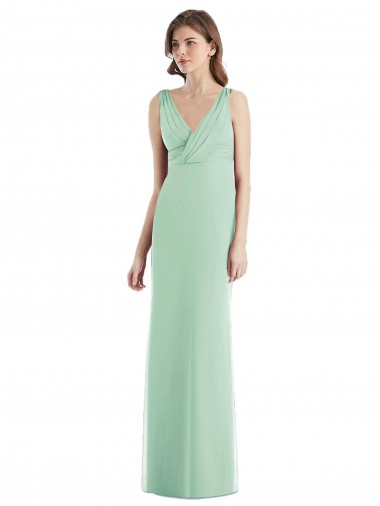Shop Sleek Open Back Chiffon V-Neck Bridesmaid Dress Perth