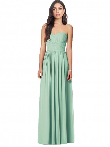 Shop Draped Sweetheart Strapless Long Chiffon Bridesmaid Dress Perth