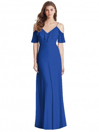 Shop Ruffled Cold-Shoulder Chiffon Maxi Bridesmaid Dress Perth
