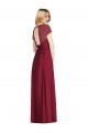 V-Neck Cap Sleeves Sheer Back Chiffon Bridesmaid Dress Perth