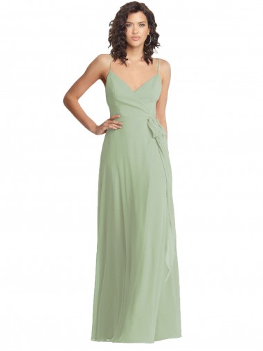 Shop V-Neck Low Back Maxi Formal Wrap Chiffon Bridesmaid Dress Perth