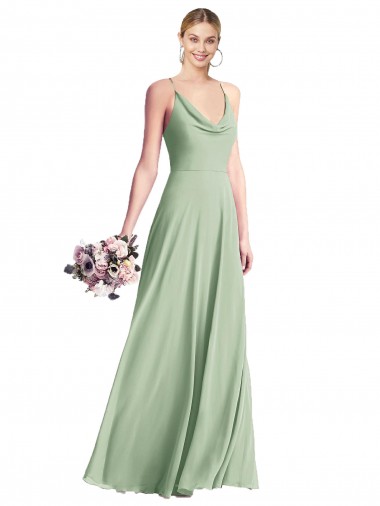 Shop Cowl Neck Criss Cross Back Chiffon Maxi Bridesmaid Dress Perth