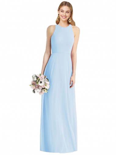 Shop Sleeveless Halter Chiffon Maxi Bridesmaid Dress Perth