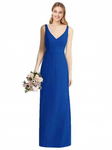 Shop Sleeveless V-Back Long Trumpet Chiffon Bridesmaid Dress Perth