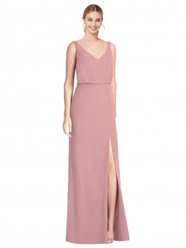 Shop Blouson Bodice Chiffon Bridesmaid Dress with Front Slit Perth