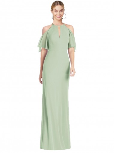 Shop Ruffle Cold-Shoulder Mermaid Chiffon Maxi Bridesmaid Dress Perth