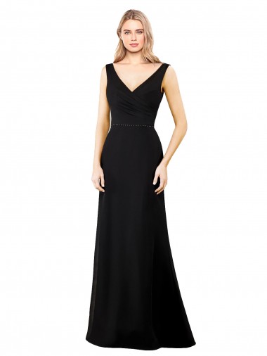 Shop V-Neckline Chiffon Bridesmaid Dress / Prom Dress with Draped Bodice Perth
