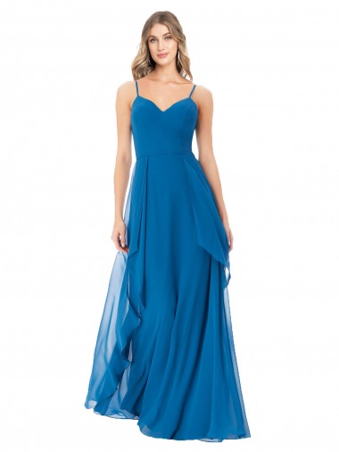 Shop Simple Sweetheart Chiffon Bridesmaid Dress with Cascading Overlay Perth