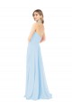 Criss Cross High Neck Halter Chiffon Bridesmaid Dress