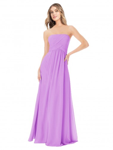 Shop Draped Strapless Floor Length Chiffon Bridesmaid Dress Perth