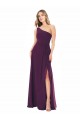 One Shoulder Chiffon Bridesmaid Dress with Tie Belt